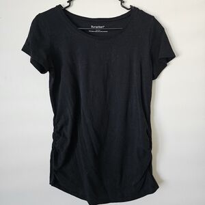 The PERFECT Black Maternity Shirt; Bump Start by Motherhood Maternity; M